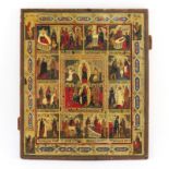 19th Century Russian Painted and Parcel Gilt Icon