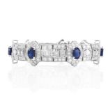 Art Deco style Approx. 11.0 Carat Oval Cut Sapphire, 8.50 Carat Marquise, Round Brilliant and Squa