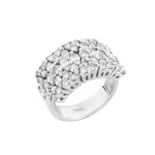 Approx. 2.35 Carat TW Marquise and Round Brilliant Cut Diamond and 18 Karat White Gold Ring. Very g