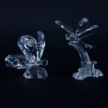 Two (2) Swarovski Crystal Animal Figurines in Original Boxes. Includes: Dragonfly 3-3/4" H, and but