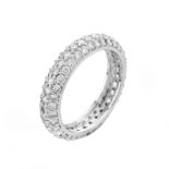 Approx. 2.0 Carat Pave Set Round Brilliant Cut Diamond and Platinum Eternity Band. Diamonds G color