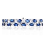 Approx. 31.0 Carat Oval Cut Sapphire, 4.0 Carat Round Brilliant Cut Diamond and 18 Karat White Gold