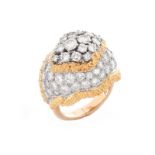 Circa 1950s Approx. 3.0 Carat Round Brilliant Cut Diamond and 18 Karat Yellow Gold Dinner Ring. Dia