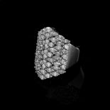 Contemporary Approx. 4.10 Carat TW Marquise and Round Brilliant Cut Diamond and 18 Karat White Gold