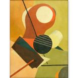 Attributed to: Albert Gallatin, American (1882 - 1952) Oil on Panel "Geometric Composition" Signed