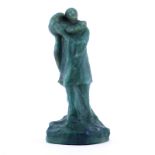 Amalric Walter, French (1870 - 1959) Walter of Nancy, Pate De Verre "Harlequin Holding Moon" Sculp
