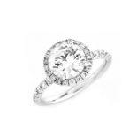 GIA Certified 2.0 Carat Round Brilliant Cut Diamond and 14 Karat White Gold Engagement Ring. Diamon