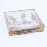 Vintage Mario Buccellati Gold Washed Sterling Silver Cigarette Box with Engraved Balli di Sfessani