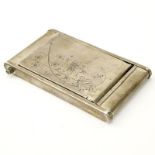 Antique Russian Art Nouveau Sterling Silver Compact. Stamped 875 and hallmarks on interior. Spottin