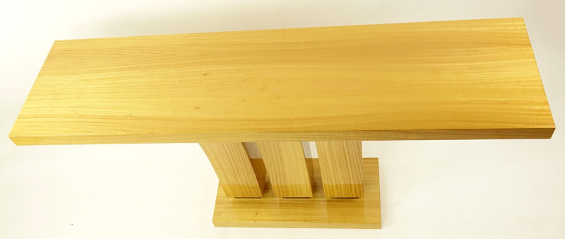 Modern Art Deco Style Satinwood Console Table. Minor Rubbing and scuffs otherwise good condition. M - Image 3 of 4