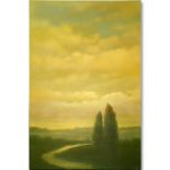 Donna McGinnis, American (20/21st Century) Oil on canvas "Tuscan Spring" Signed and titled en verso