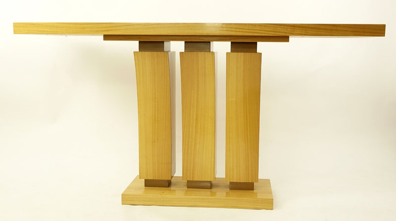 Modern Art Deco Style Satinwood Console Table. Minor Rubbing and scuffs otherwise good condition. M - Image 2 of 4