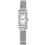 Antique Circa 1910 Tiffany & Co Approx. .85 Carat Diamond and Platinum Lady's Watch with Adjustable