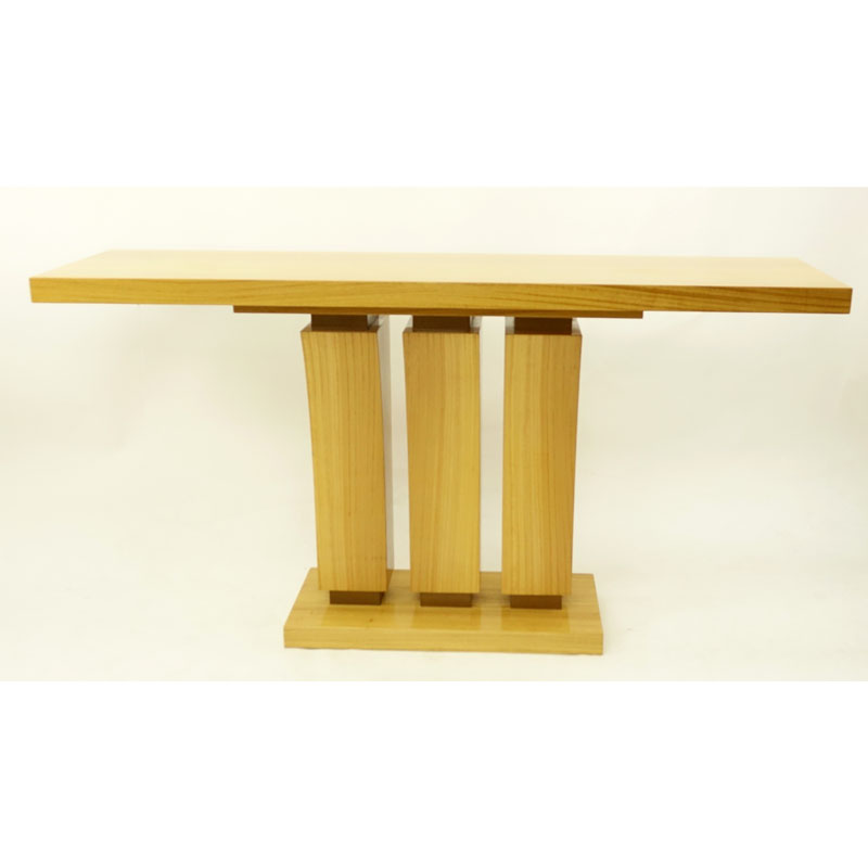 Modern Art Deco Style Satinwood Console Table. Minor Rubbing and scuffs otherwise good condition. M - Image 4 of 4