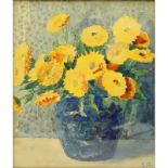 Cuno Amiet, Swiss (1868-1961) Watercolor, Still Life with Flowers. Signed (monog