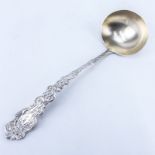 Gorham Versailles Sterling Silver Ladle With Gilt Bowl. Monogrammed. Signed. Goo