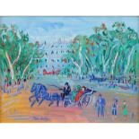 Jean Dufy, French (1888-1964) Gouache and Watercolor on Paper "Promenade Bois de