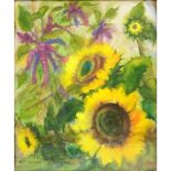 Emil Nolde, German (1867-1956) Watercolor, Sunflowers. Signed lower right. Good