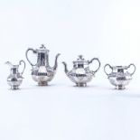 Four (4) Piece George John Richards Mid 19th Century English Silver Tea And Coff