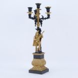 20th Century Gilt Bronze Figural Candelabra. Unsigned. Drilled as for lamp or in