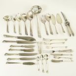 Impressive 182 Piece Set of OKA Kaldenback Sterling Silver Flatware in Custom Wo