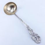 Gorham Versailles Sterling Silver Ladle With Gilt Bowl. Monogrammed. Signed. Goo