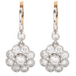 Vintage Approx. 2.04 Carat Round Brilliant Cut Diamond and 14 Karat White and Yellow Gold Dangle Fl