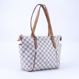 Louis Vuitton Damier Azur Ivory Coated Canvas Totally PM Tote. Golden brass hardware, vachetta stra