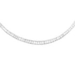 Vintage Approx. 12.0 Carat Baguette Cut Diamond and Platinum Necklace. Diamonds F-G-H color, VS1-VS