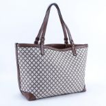 Gucci White/Brown Quilted Canvas And Leather Diamante Tote Japan Exclusive. Gold tone hardware, int