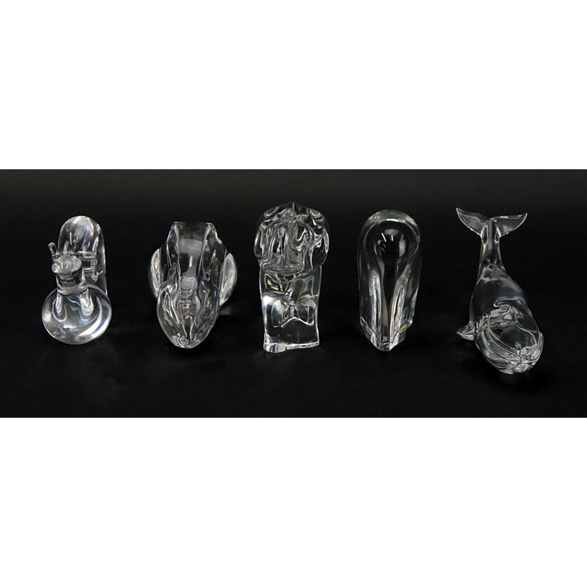 Grouping of Five (5) Paperweights: Baccarat Crystal Elephant, Baccarat Crystal Elephant with Trunk - Image 3 of 12