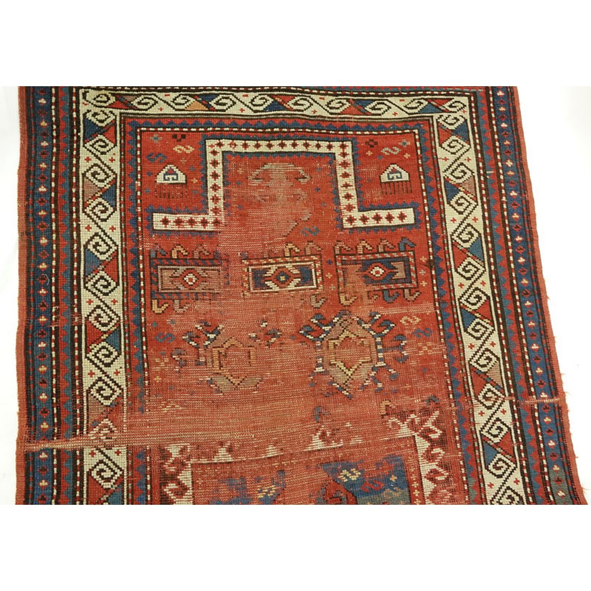 19th Century Caucasian Persian Rug. Unsigned. Quite a bit of wear. Measures 91" x 47". Shipping $75 - Image 2 of 3