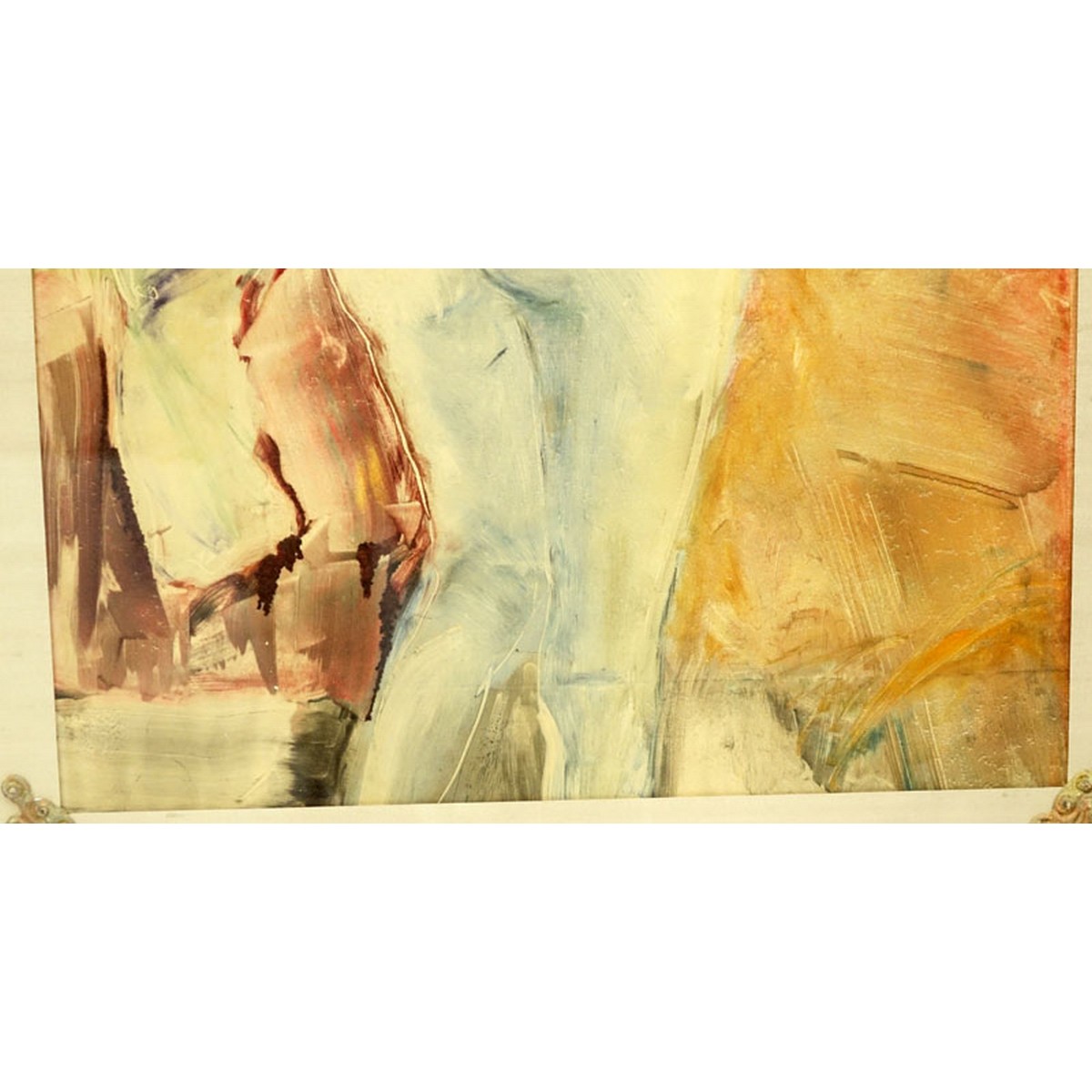 Large Modern Watercolor on Paper, Nude in Interior Scene, Unsigned. Good condition. Measures 24" H - Image 3 of 8