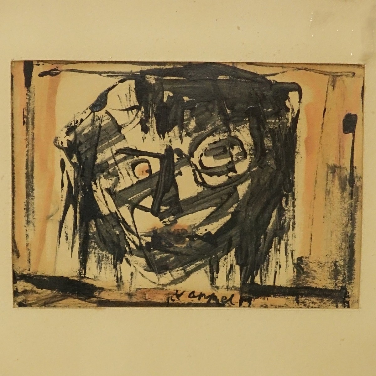 Karel Christiaan Appel, American (1921 - 2006) Ink and watercolor on paper "Head" Signed Lower cent - Image 2 of 5