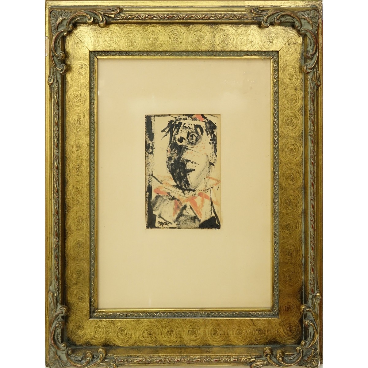 Karel Christiaan Appel, American (1921 - 2006) Ink and watercolor on paper "Clown" Signed Lower Lef - Image 2 of 4