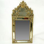 Antique French Régence Style Giltwood Carved Mirror. Ornate floral and scroll foliage to frame. Rub