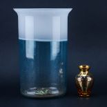 Murano Barbini "Incalmo" Vase and Small Gilt Decorated Vecchia Murano Bud Vase. The Barbini is sign