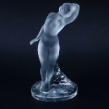 Lalique Crystal "Danseuse Bras Baisse" Figure. Signed. Good condition. Measures 9-1/4" H. Shipping