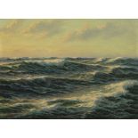 Josef M. Arentz American (1903-1969) Oil on Masonite "Whitecaps" Circa 1949. Signed Lower Right and