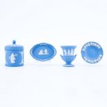 Collection of Four (4) Wedgwood Jasperware Tableware. Includes: 2 ashtrays, cigarette holder, and c