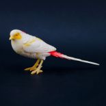 Vintage Chinese Carved Ivory Bird Figurine. Polychrome decorated. Unsigned. Small loss to talon or