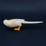 Vintage Chinese Carved Ivory Bird Figurine. Polychrome decorated. Unsigned. Restoration to legs. Me