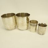 Lot of Four (4) Silver Plate Table Top Items. Includes two wine coolers 5-1/4", one Christofle tumb