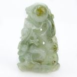 Chinese Open Work Carved Celadon Jade Pendant. Unsigned. Good condition. Measures 2-1/4" H, 1-1/4"