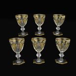 Set of Six (6) Baccarat Harcourt (Gold) Crystal