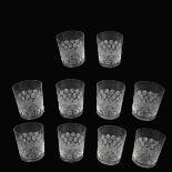 Ten Lalique Crystal Napsbury Old Fashioned Glasses