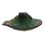 Daum France Pate de Verre Frog on Lily Pad