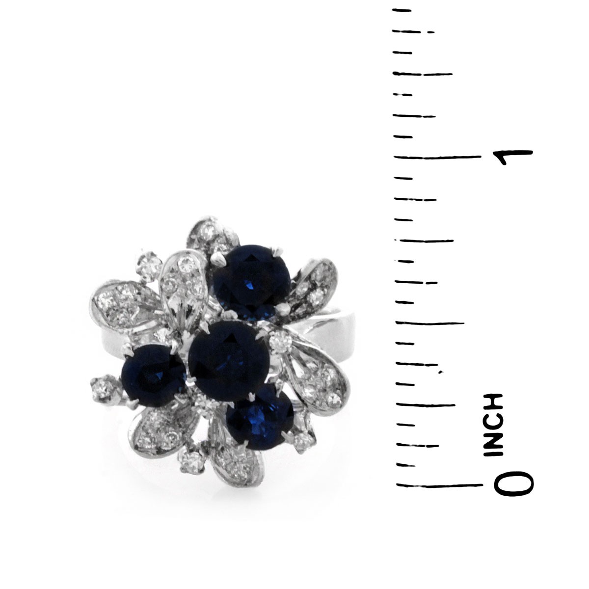 Vintage Sapphire, Diamond and 18K Gold Ring - Image 5 of 7