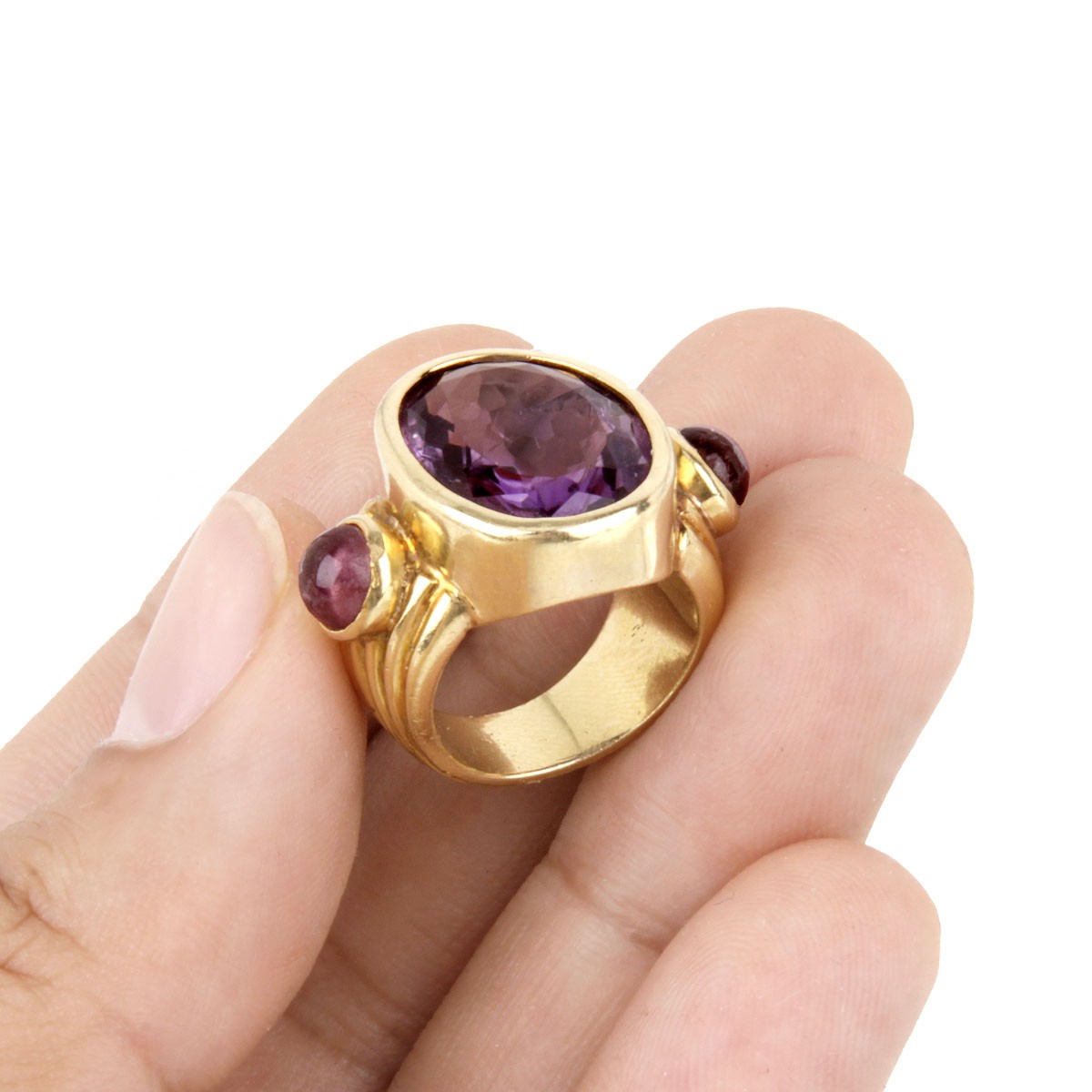Vintage Amethyst and 18K Ring - Image 7 of 7
