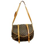 Louis Vuitton Brown Canvas Monogram Saumur Bag